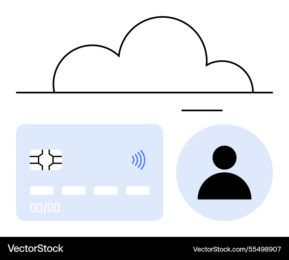 Cloud storage with digital payment and user Cloud storage with digital payment and user vector image