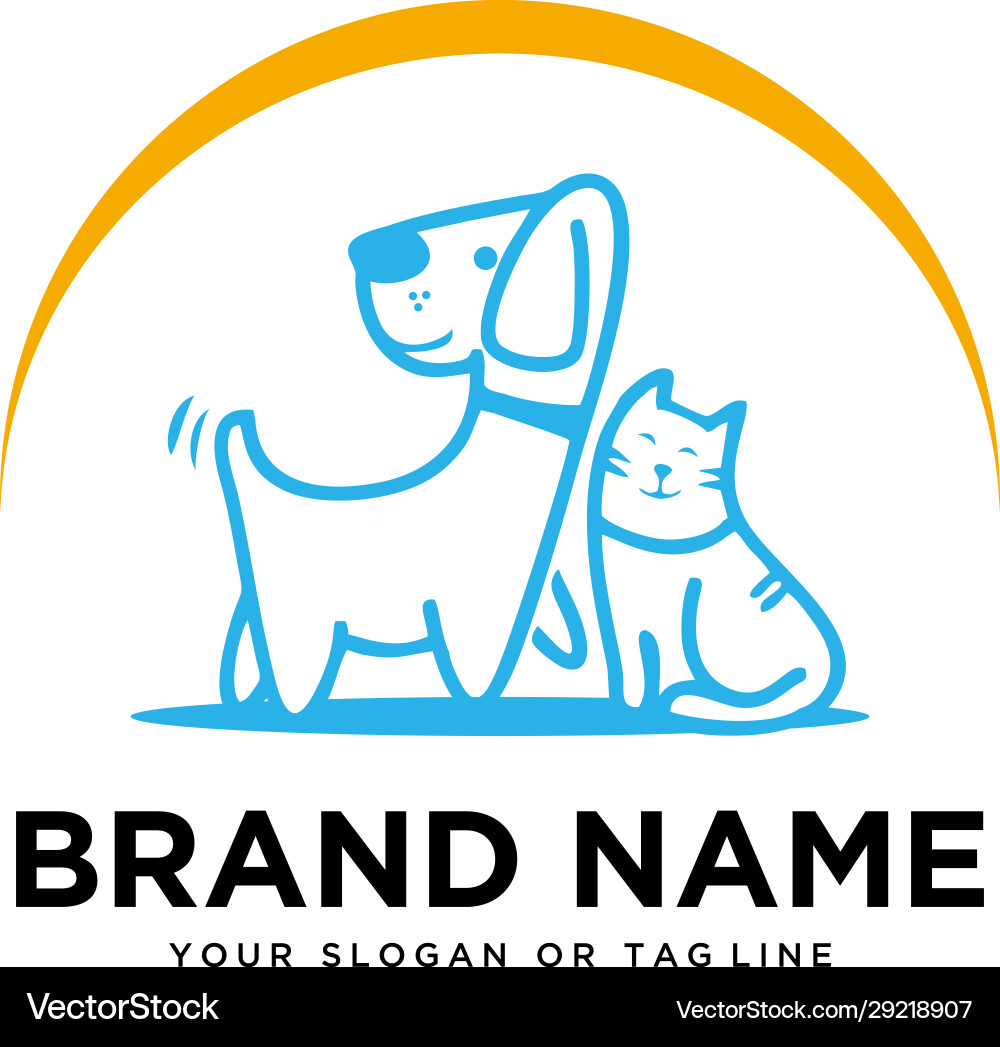 Creative logo design dog and cat template Creative logo design dog and cat template vector image