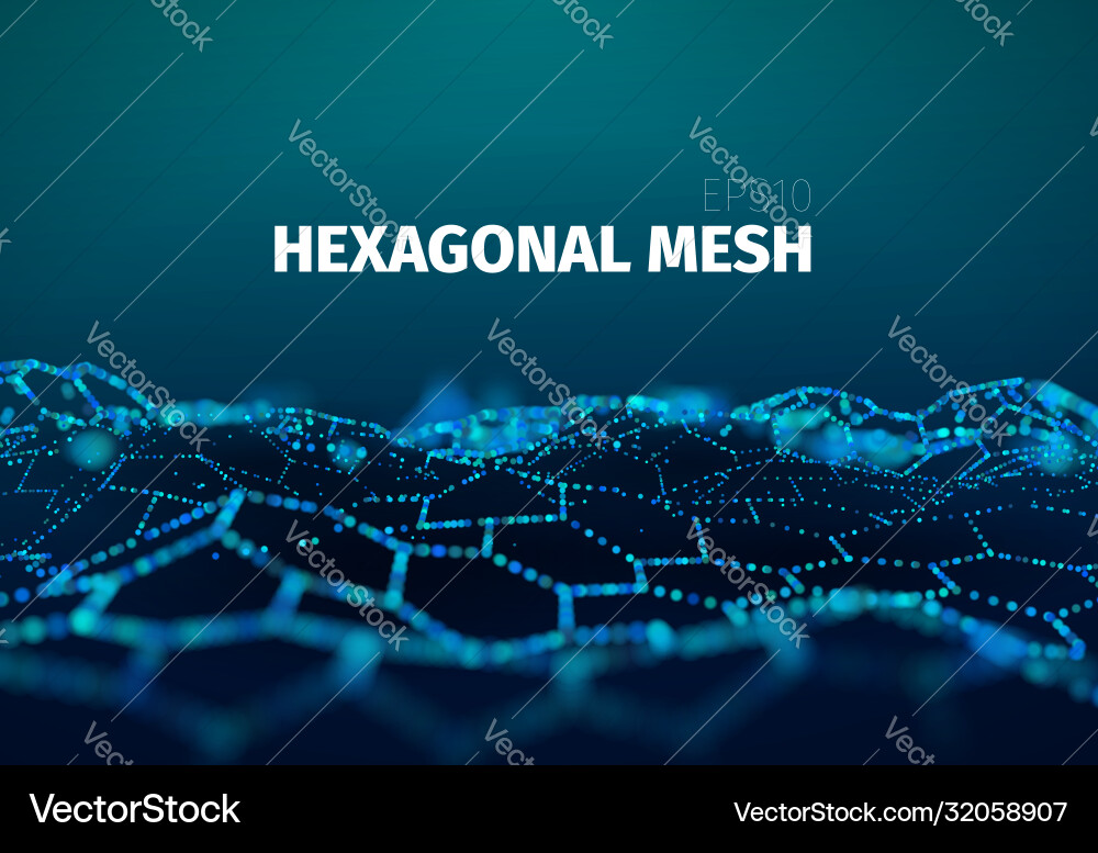 Data Mesh Network 3D Futuristic vector image