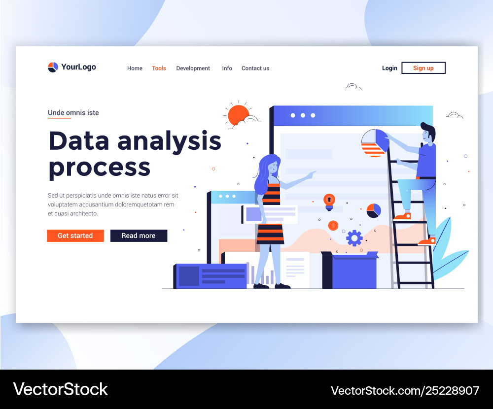 Flat modern design website template - data Vector Image