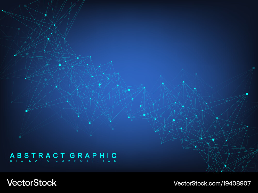 Global network connection and big data vector image
