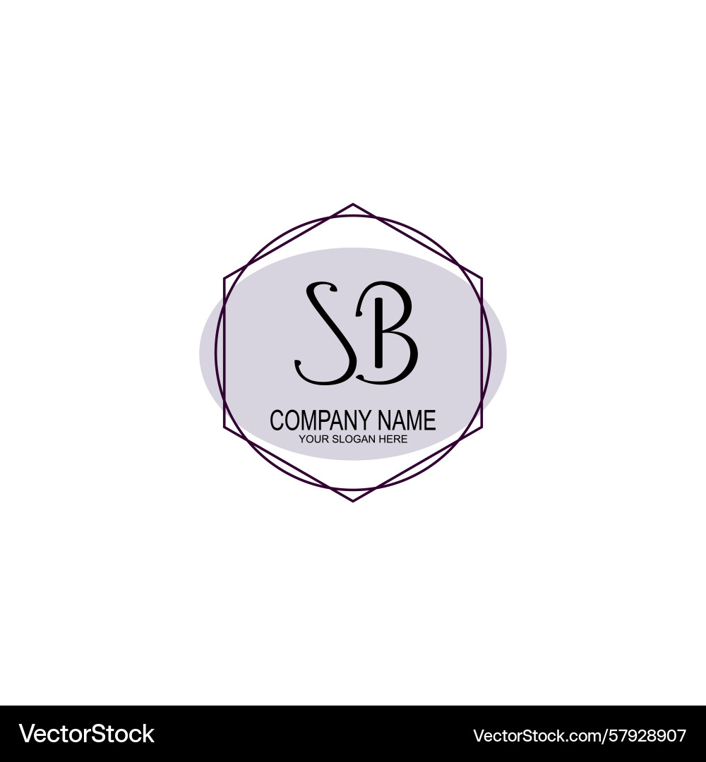 Handwriting logo concepts with initial sb Vector Image