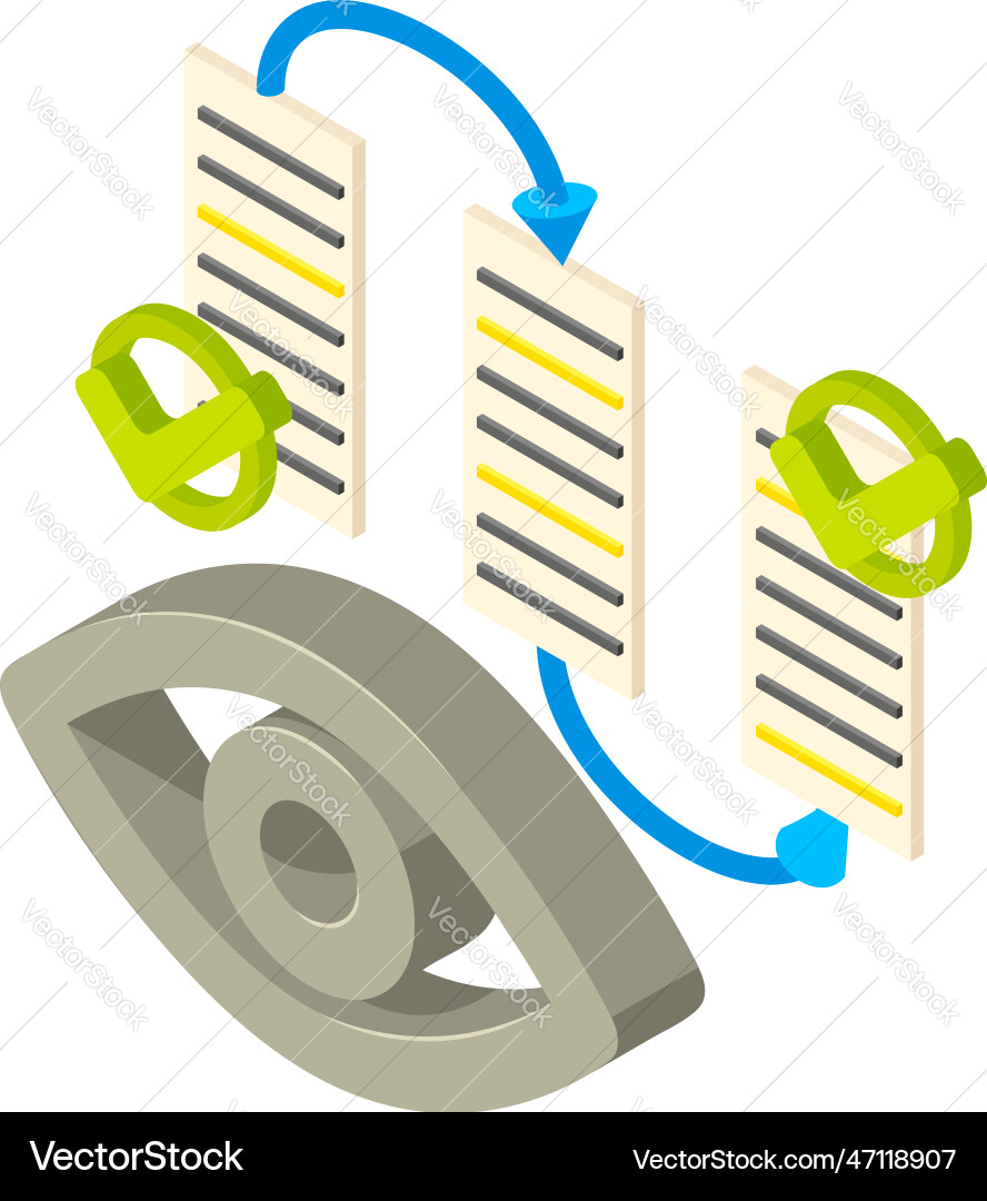 Ordered record icon isometric web page Ordered record icon isometric web page vector image