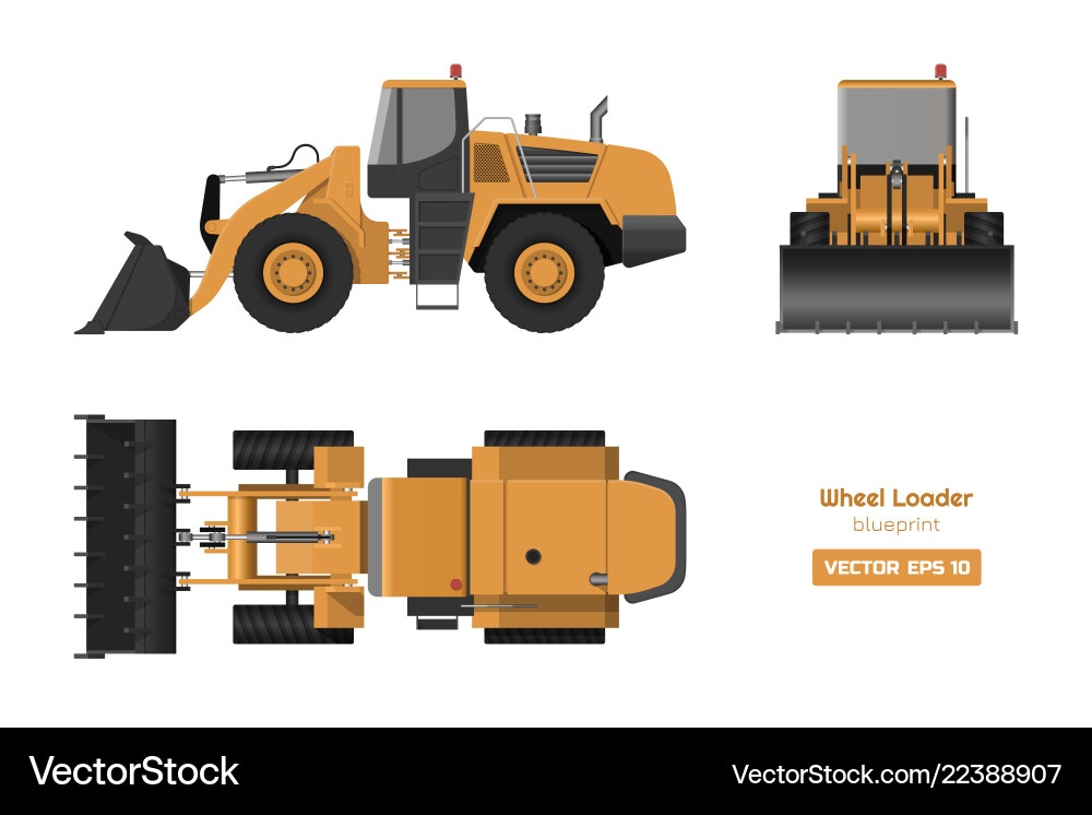 Wheel Loader - Front View vector image