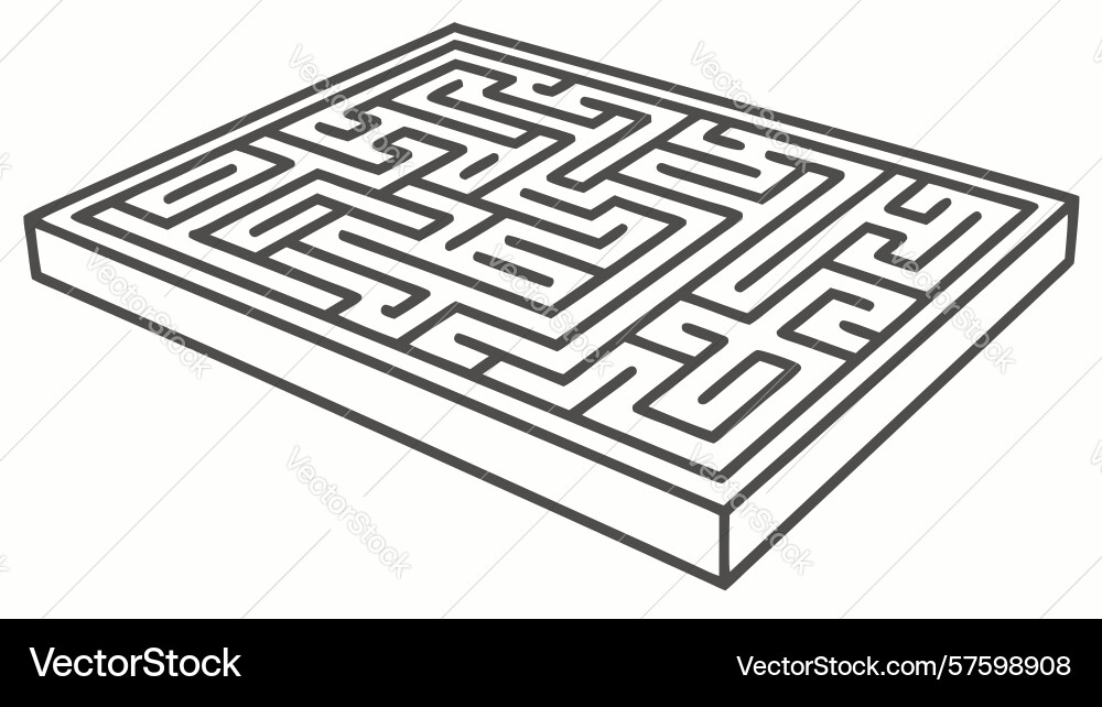 3d maze diagram complex problem solving design vector image