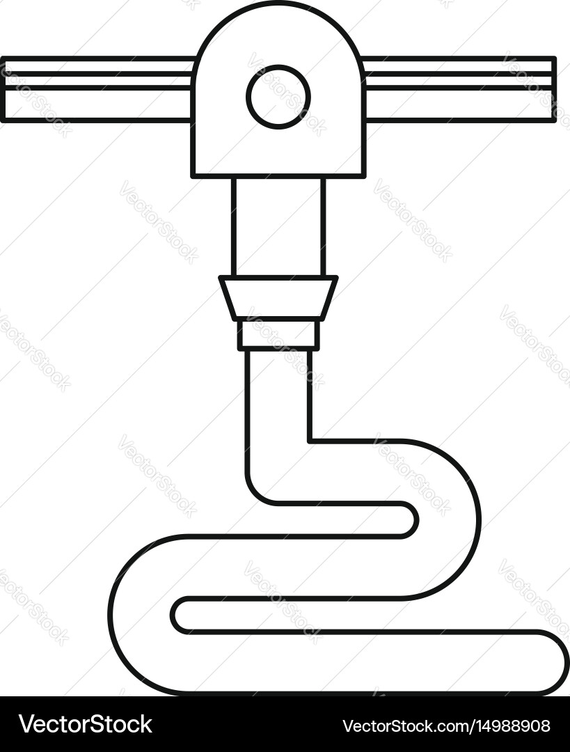 3d printer printing icon outline Royalty Free Vector Image
