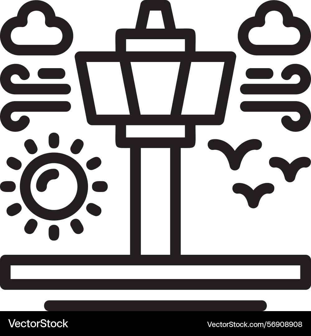 Air traffic control tower linear style icon design Vector Image