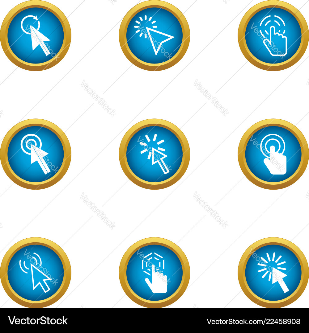 Clack icons set flat style Clack icons set flat style vector image
