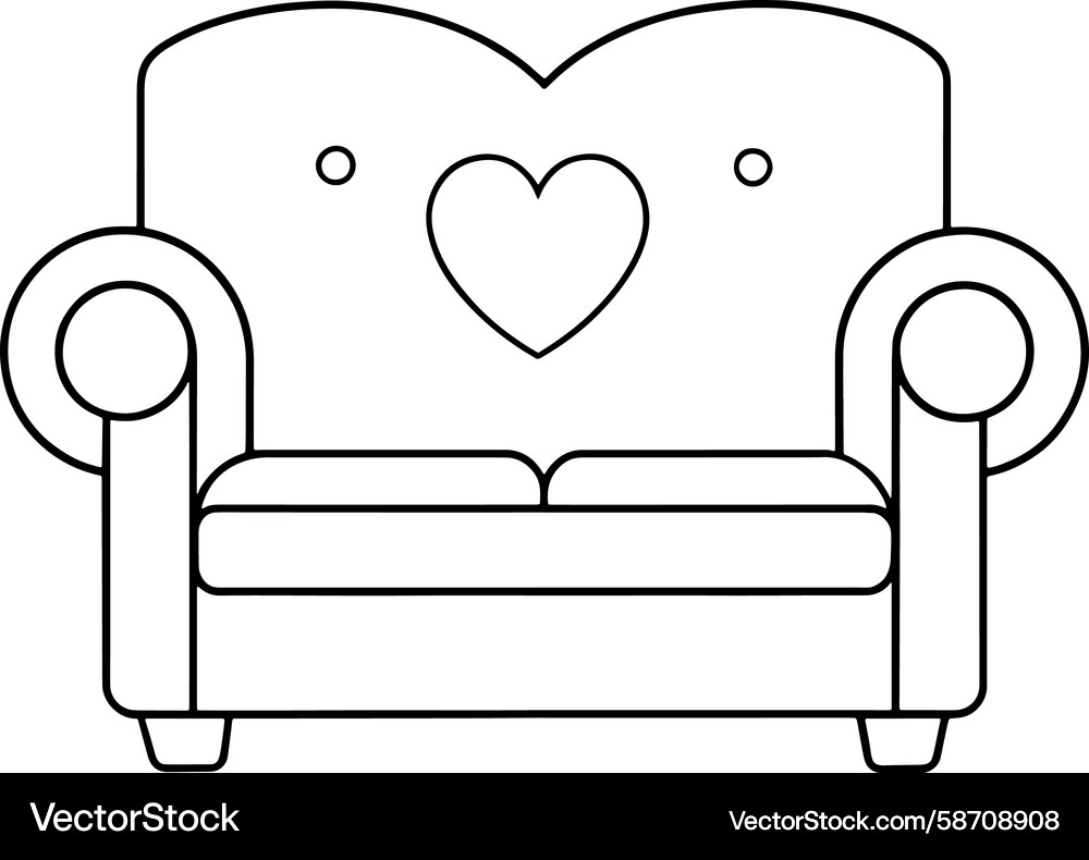Couch with heart design perfect for creating Vector Image