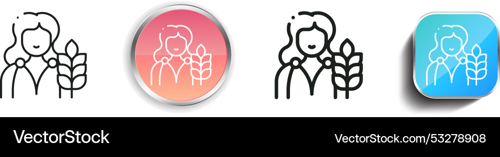 Demeter icon thin linear regular and button style Demeter icon thin linear regular and button style vector image