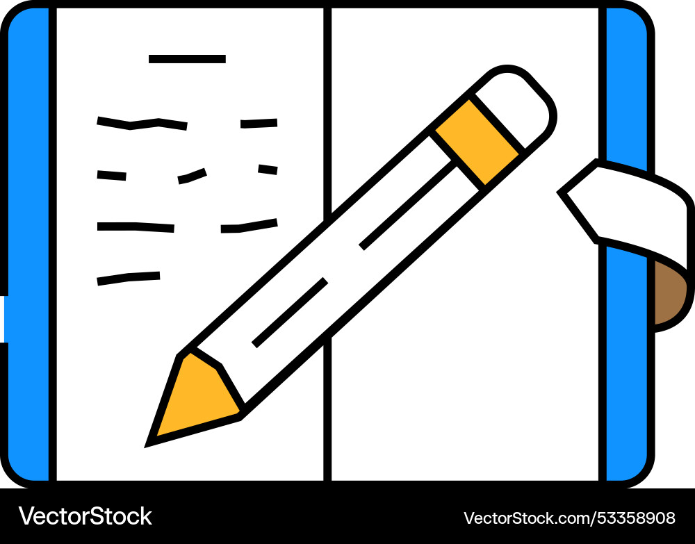 Diary notebook icon color Vector Image
