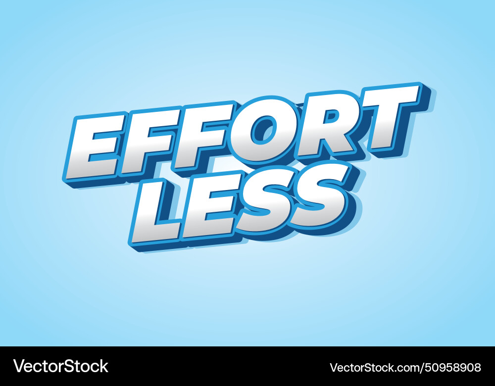 Effortless text effect in 3d look with eye Effortless text effect in 3d look with eye vector image