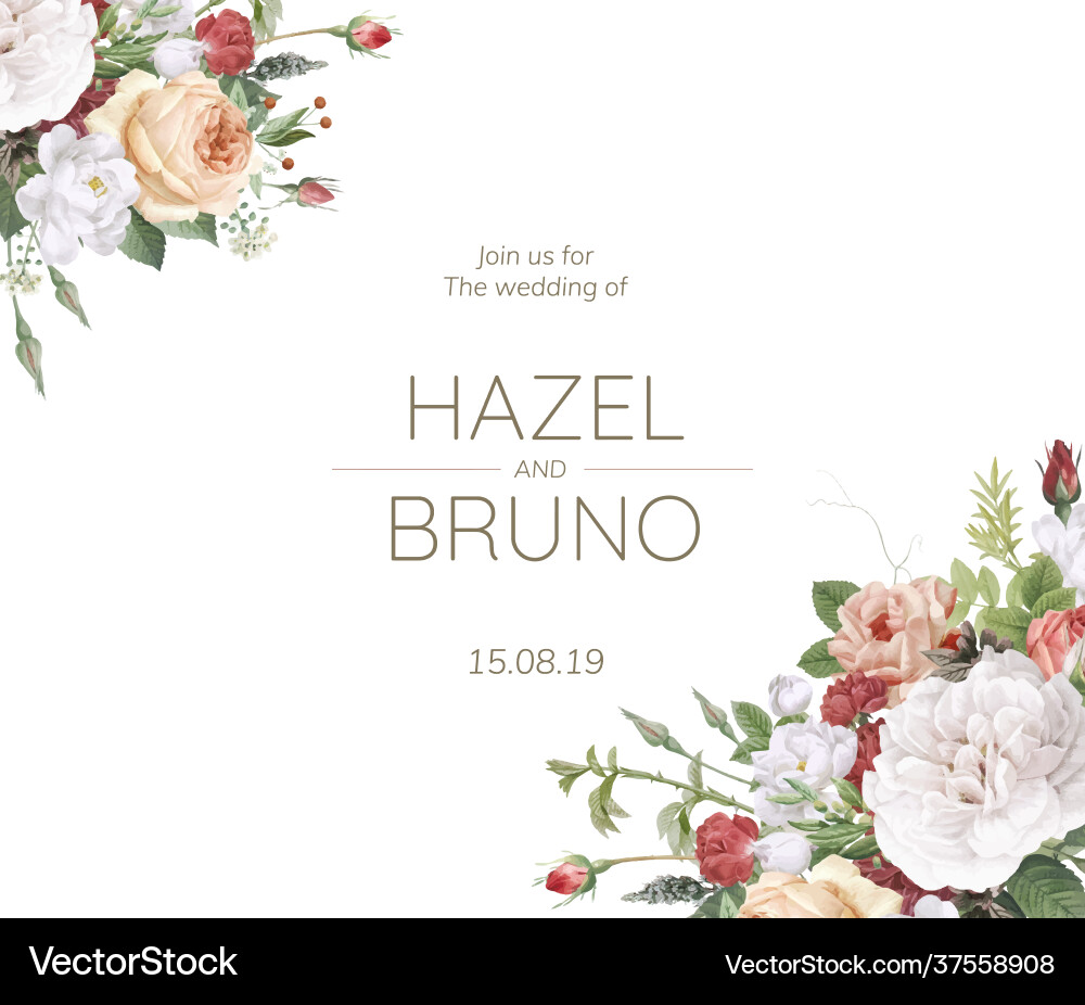 Floral design wedding invitation Floral design wedding invitation vector image