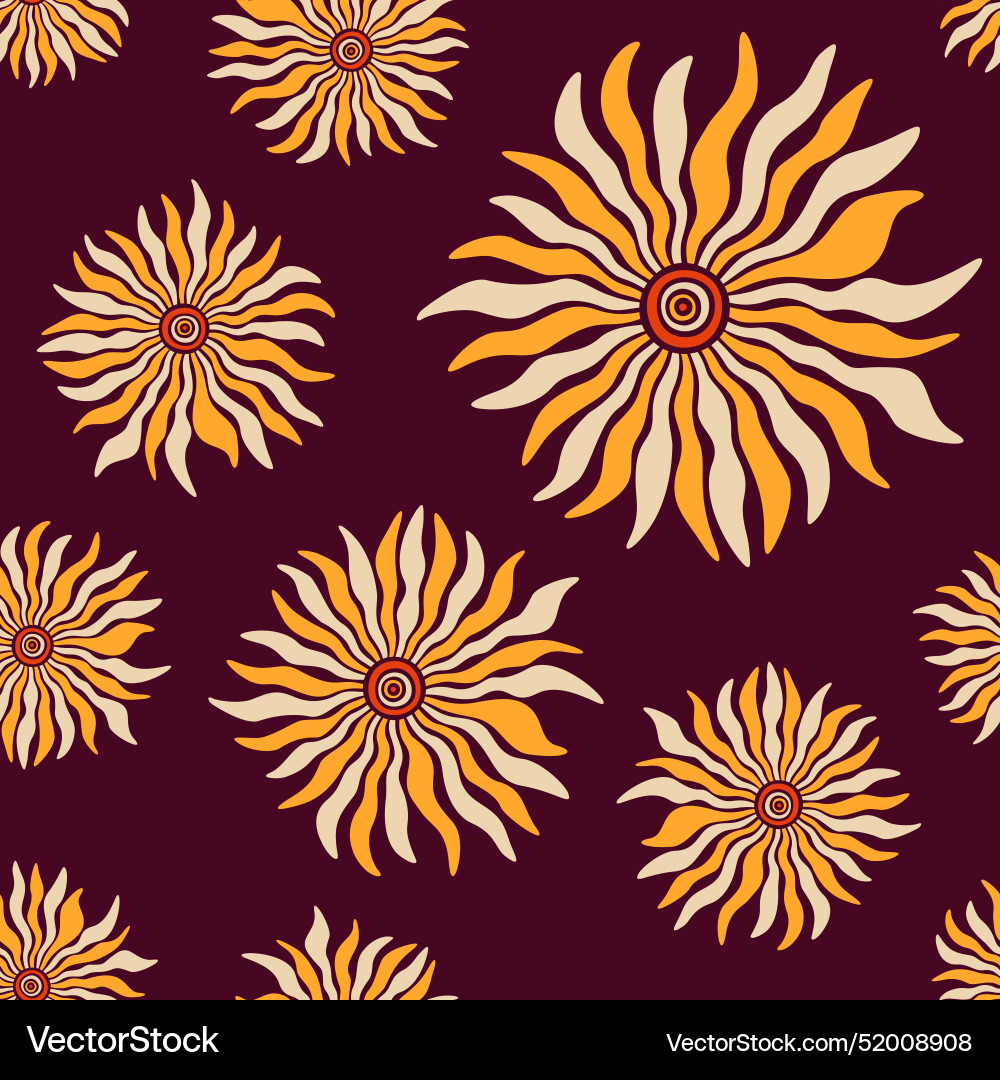 Flowers color seamless pattern vector image