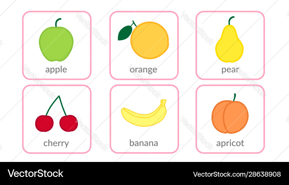 Fruits and berries objects icons set isolated Fruits and berries objects icons set isolated vector image