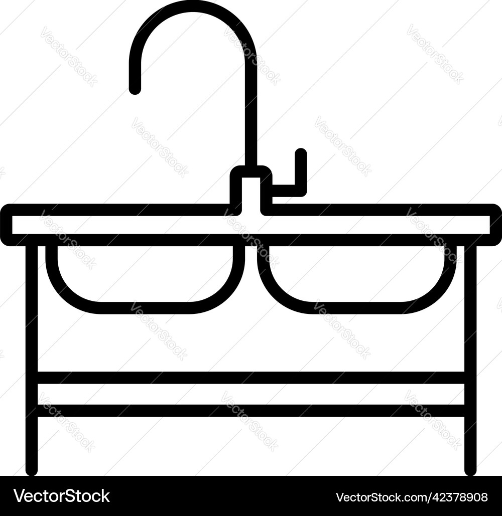 Icon of double sink Royalty Free Vector Image - VectorStock