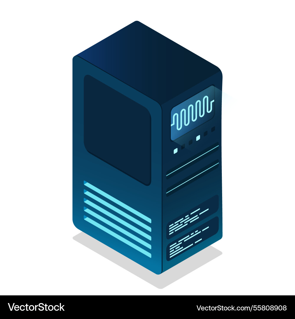 Isometric futuristic server database Isometric futuristic server database Vector Image