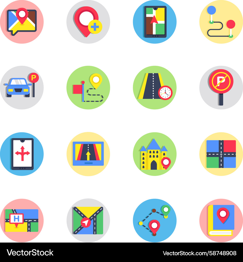 Location Icons - Navigation & Maps Vector Image