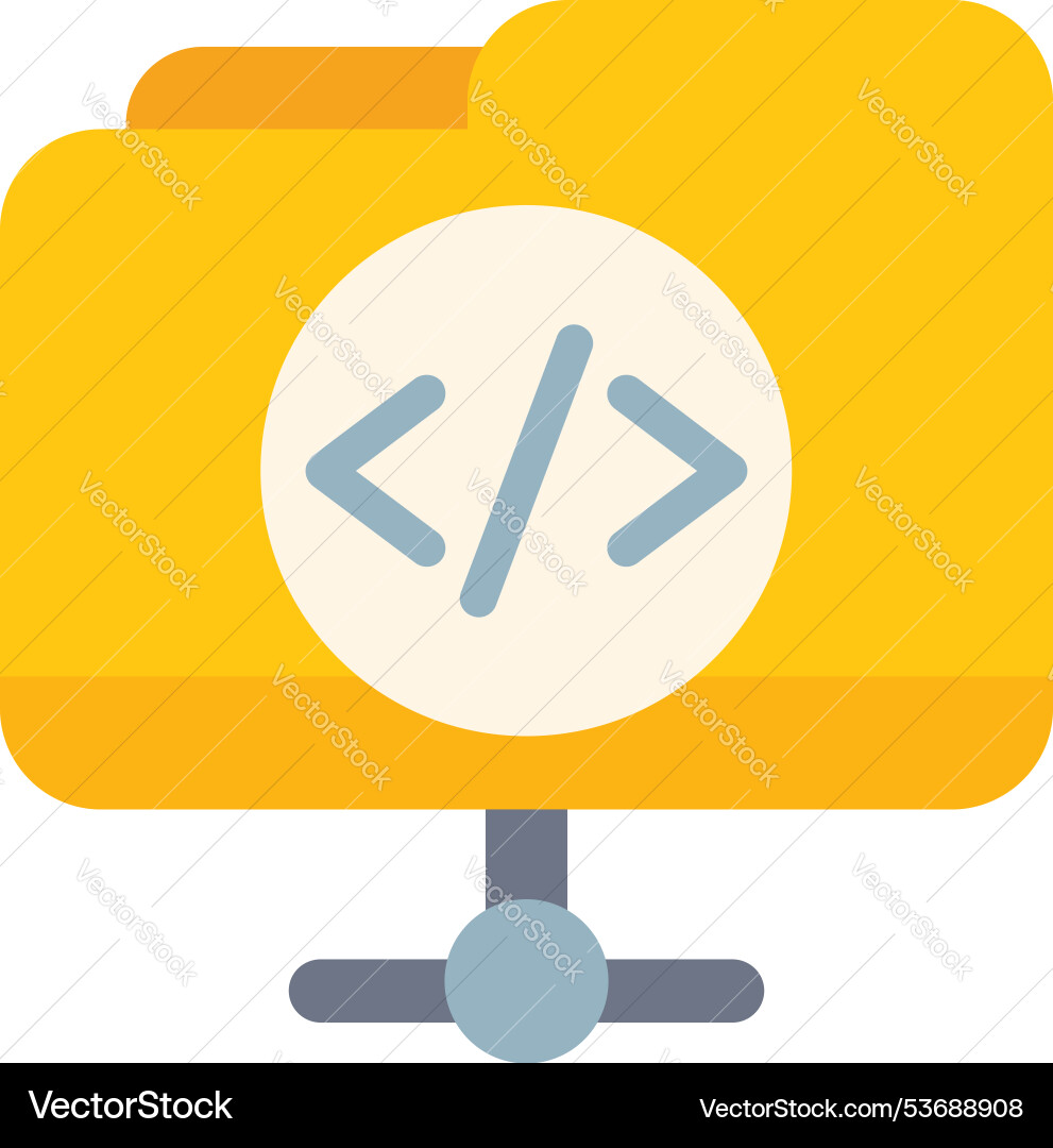 Network folder sharing code programming symbol Network folder sharing code programming symbol vector image