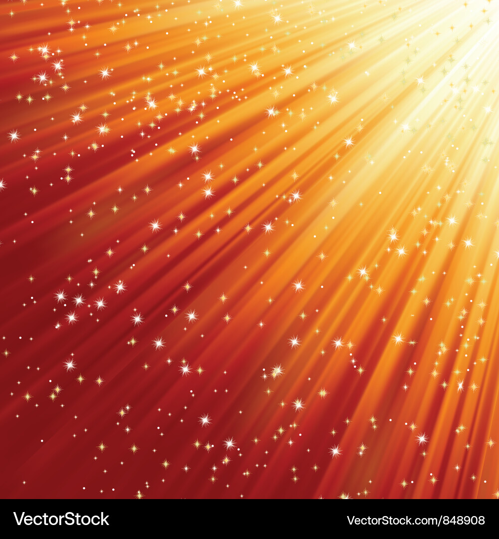 Snowflakes and stars descending Vector Image
