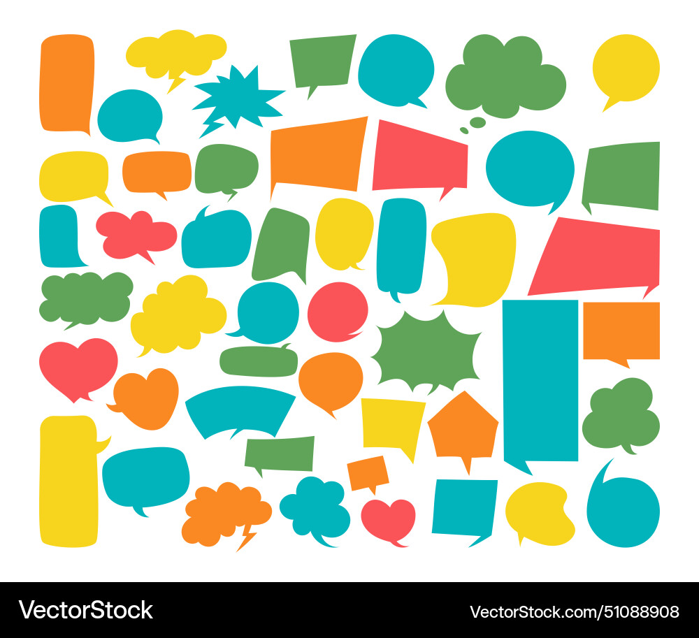 Speech bubbles cloud for text empty geometric shap Speech bubbles cloud for text empty geometric shap Vector Image