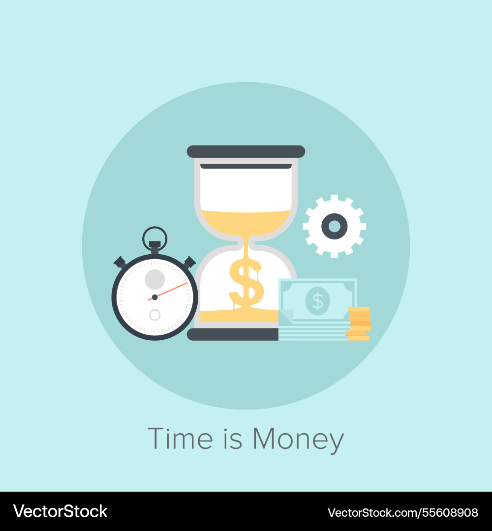 Time is money concept Royalty Free Vector Image