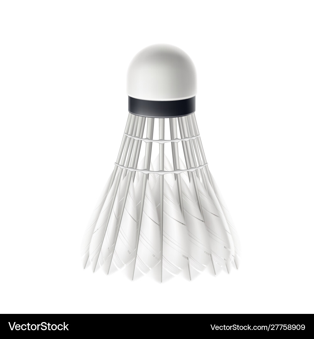 3D White Badminton Shuttlecock Mockup Vector Image