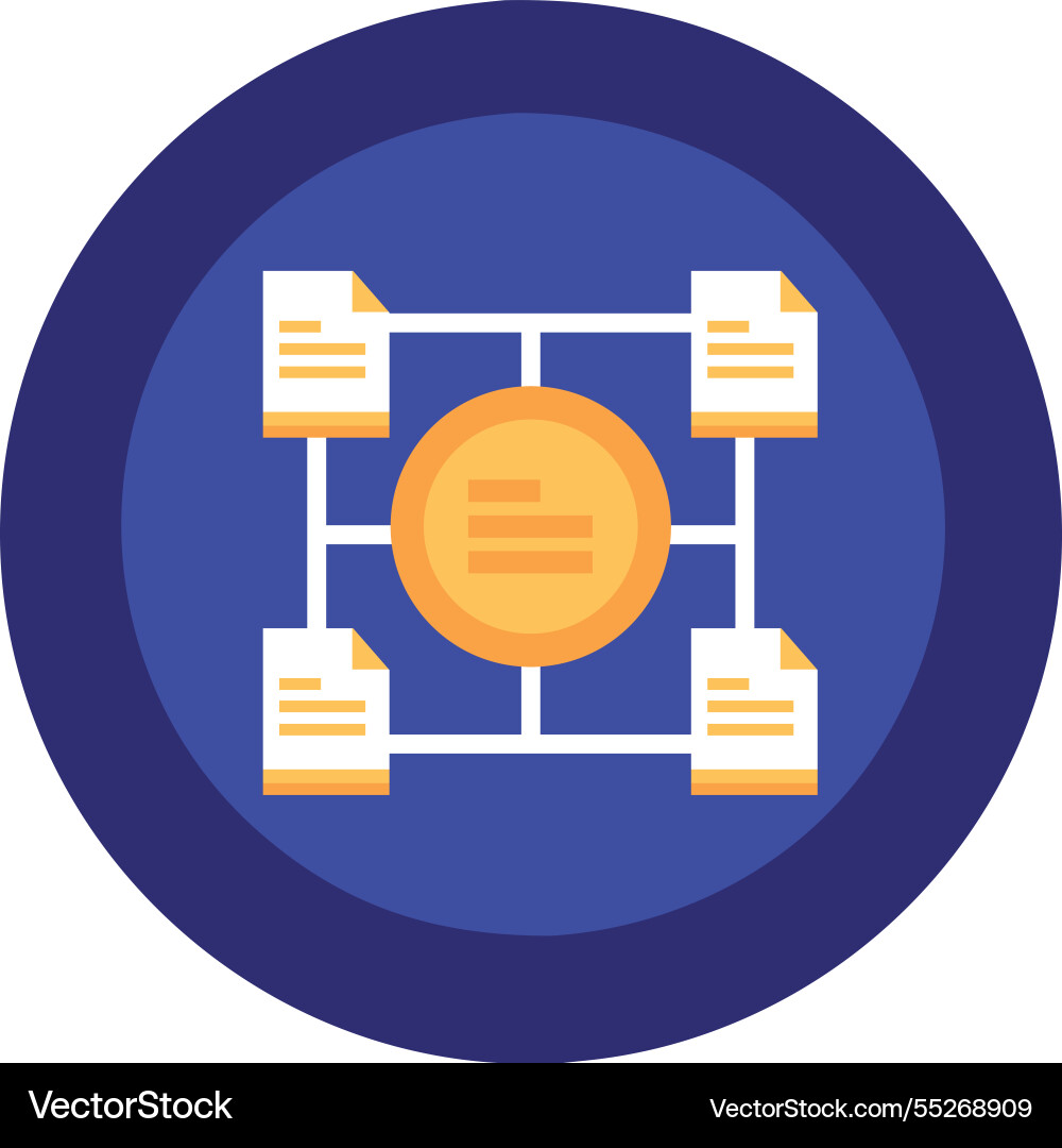 Blockchain data storage system icon Vector Image