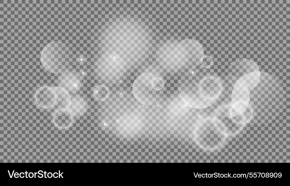 Bokeh circles on transparent background Bokeh circles on transparent background vector image