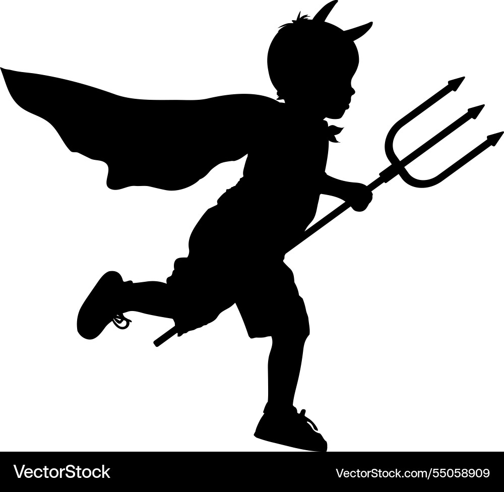 Child dressed as devil boy in halloween costume Vector Image