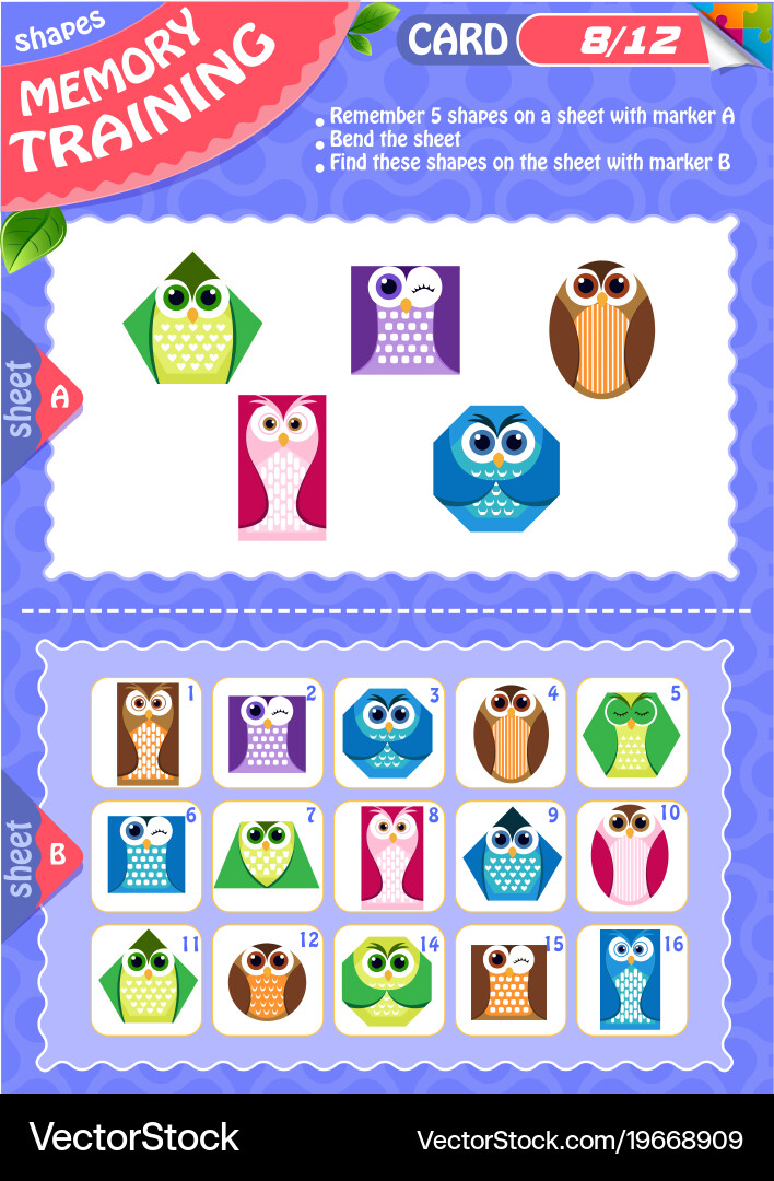 Children's Shape Memory Game - Learning Shapes vector image