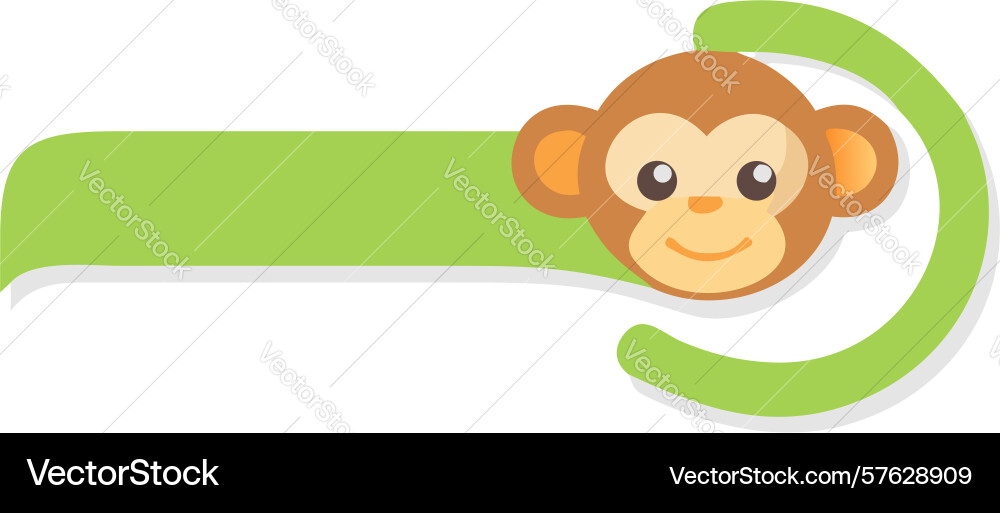 Cute monkey progress bar playful ui element vector image