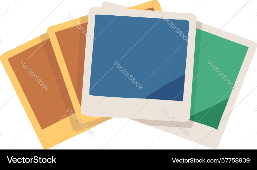 Dynamic stack of instant photos design generative Vector Image