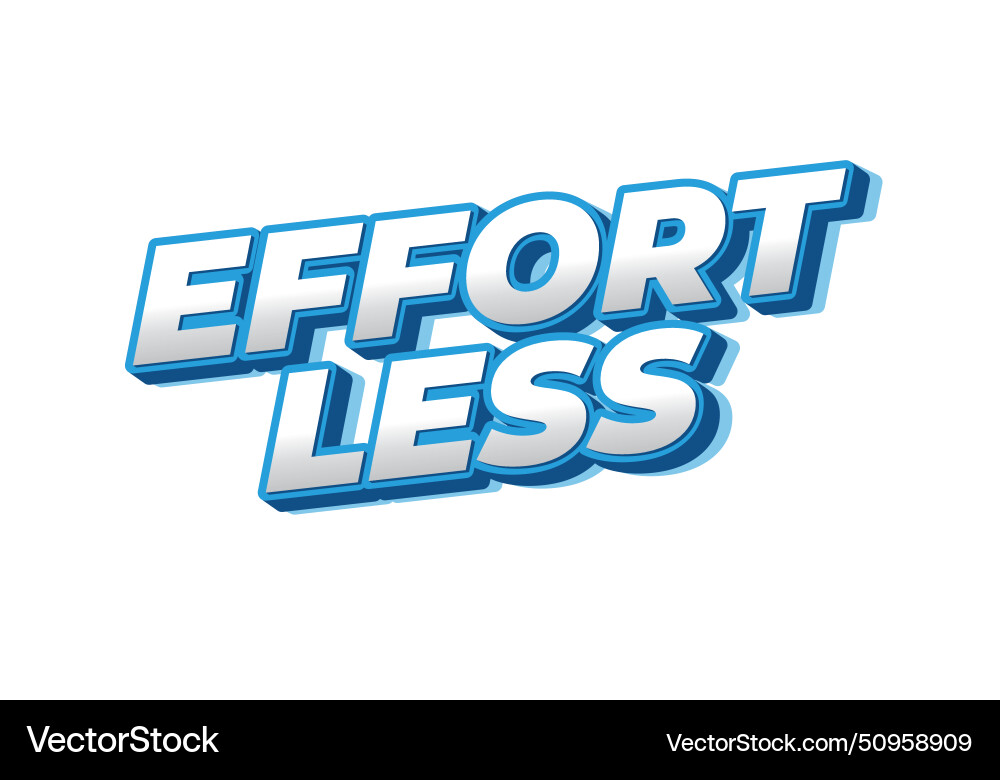 Effortless text effect in 3d look with eye Effortless text effect in 3d look with eye vector image