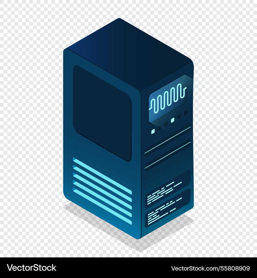 Isometric futuristic server database Isometric futuristic server database vector image