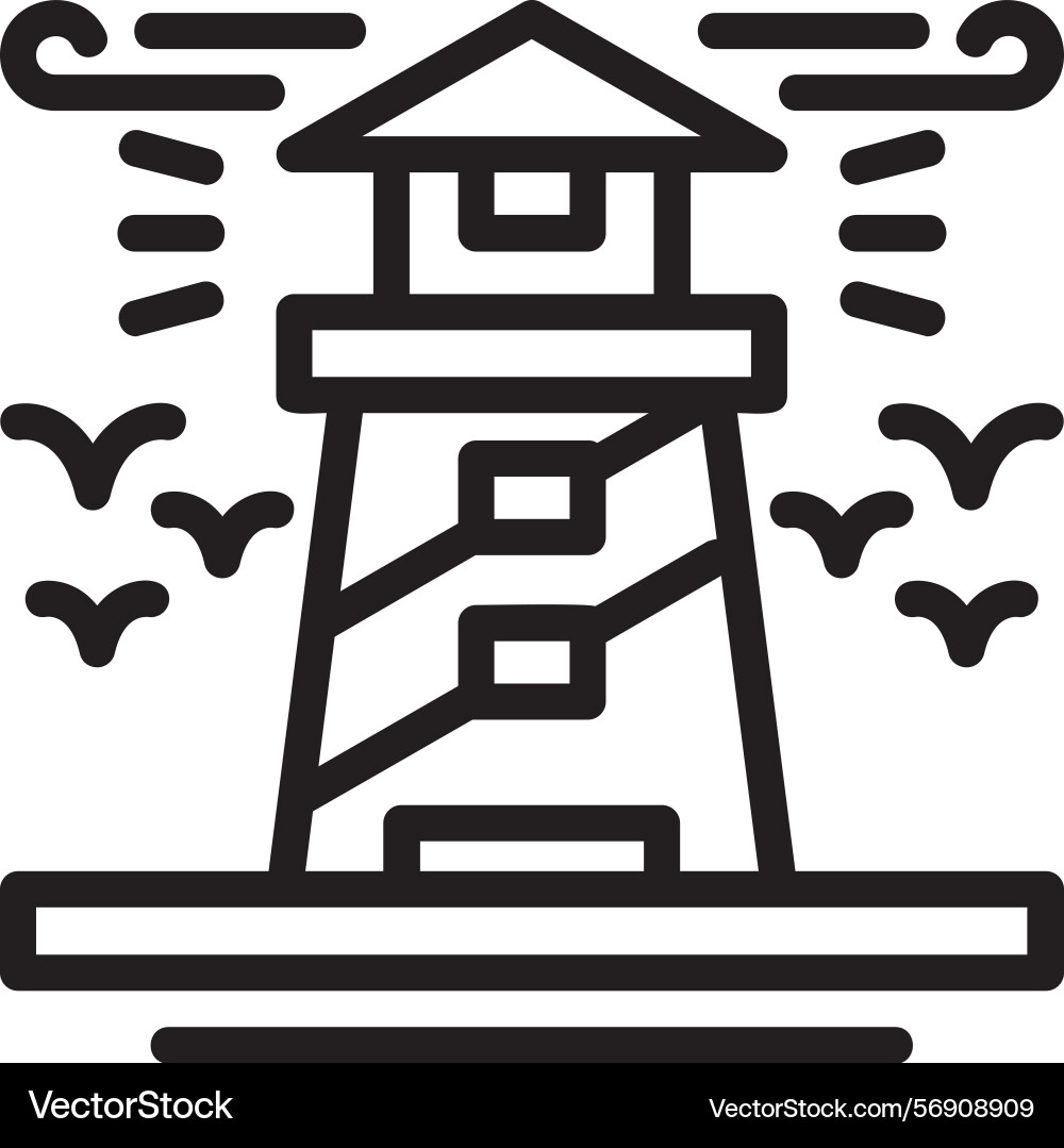 Lighthouse linear style icon design Vector Image