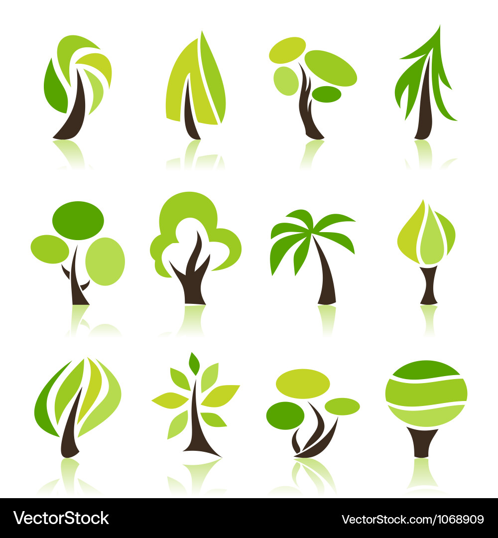 Tree Icon Set vector image