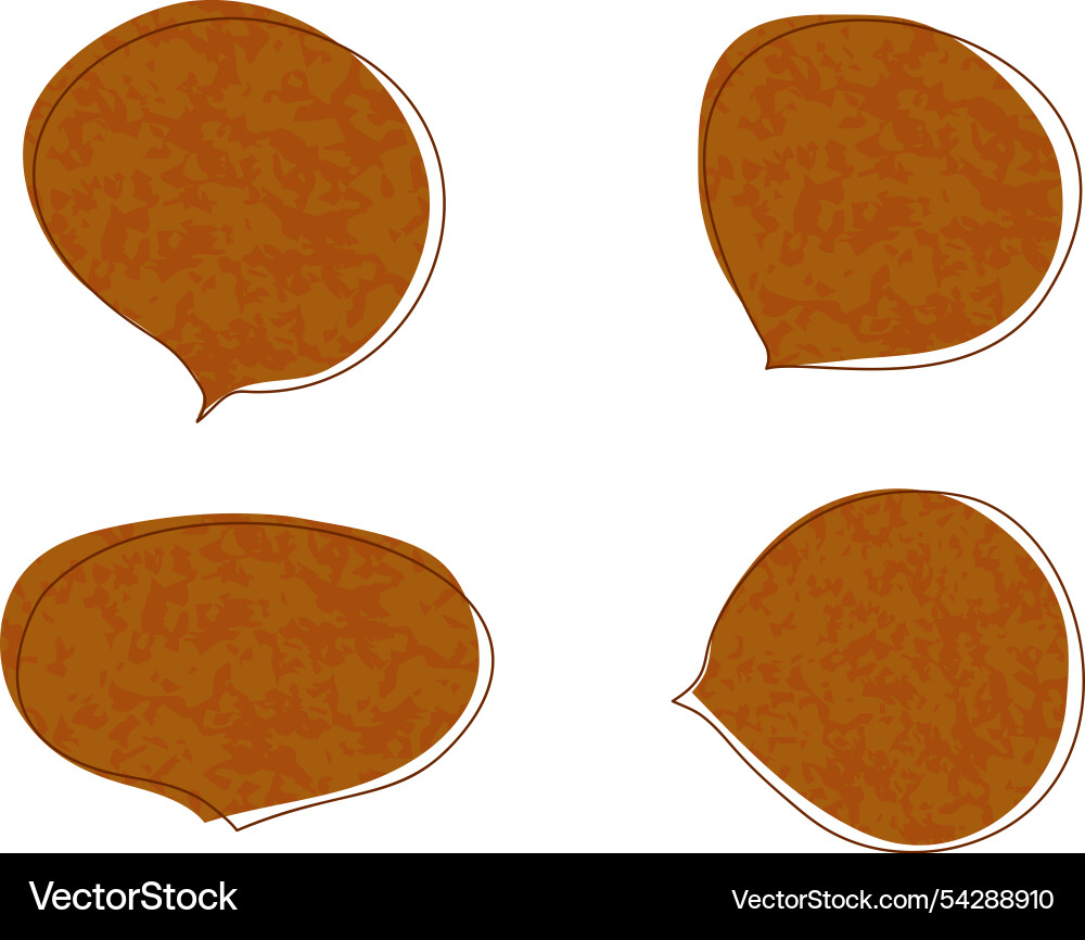 Brown pattern abstract speech bubbles set Vector Image