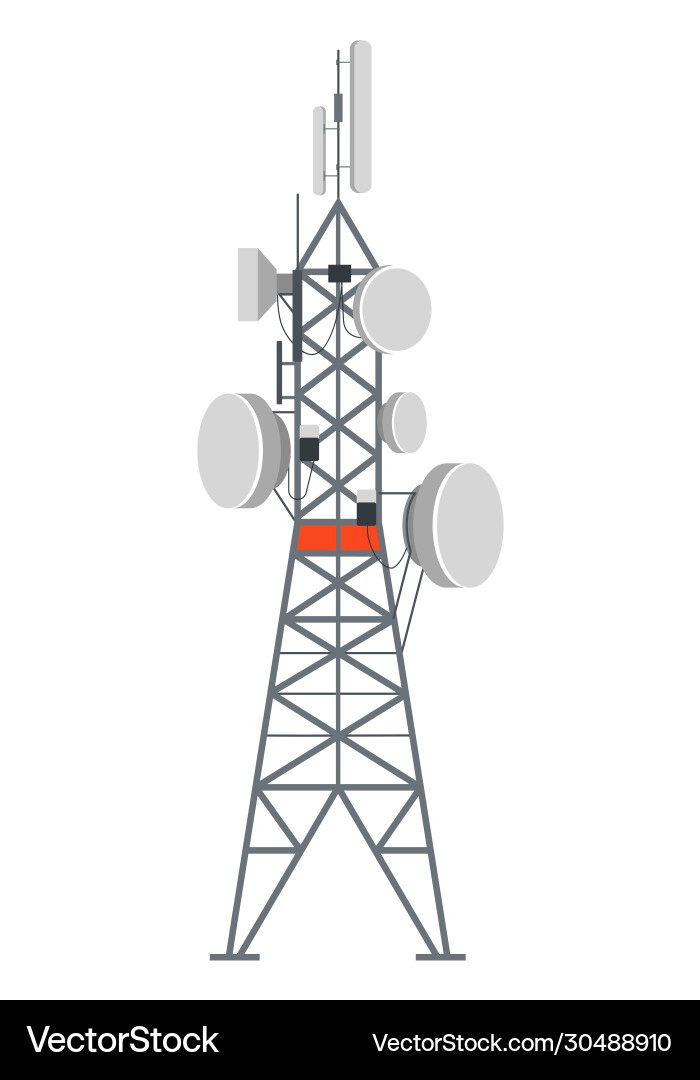 Cellular Tower Communication Network vector image