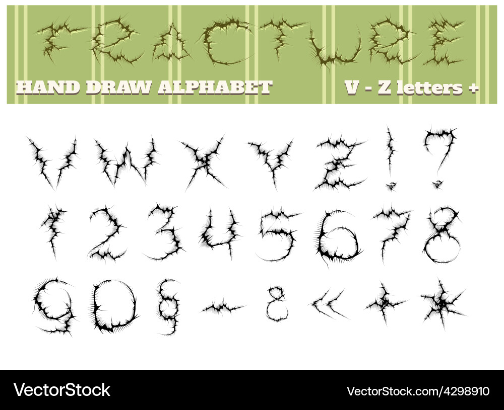 Fracture alphabet part two Vector Image