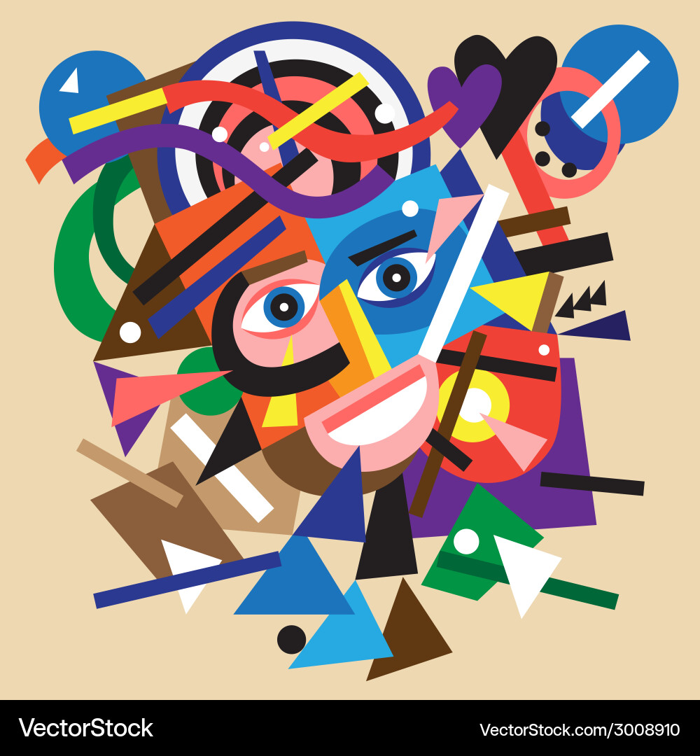 Geometric Face Collage Vector Image