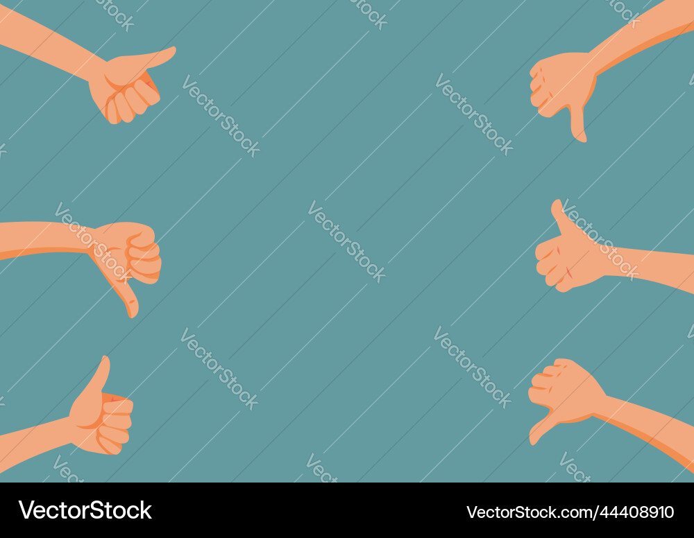 Hands showing different positive and negative Vector Image