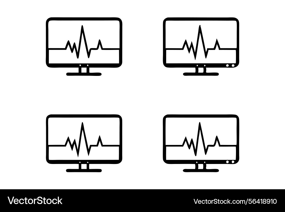 Heart rate and ecg waveform displayed on screen vector image