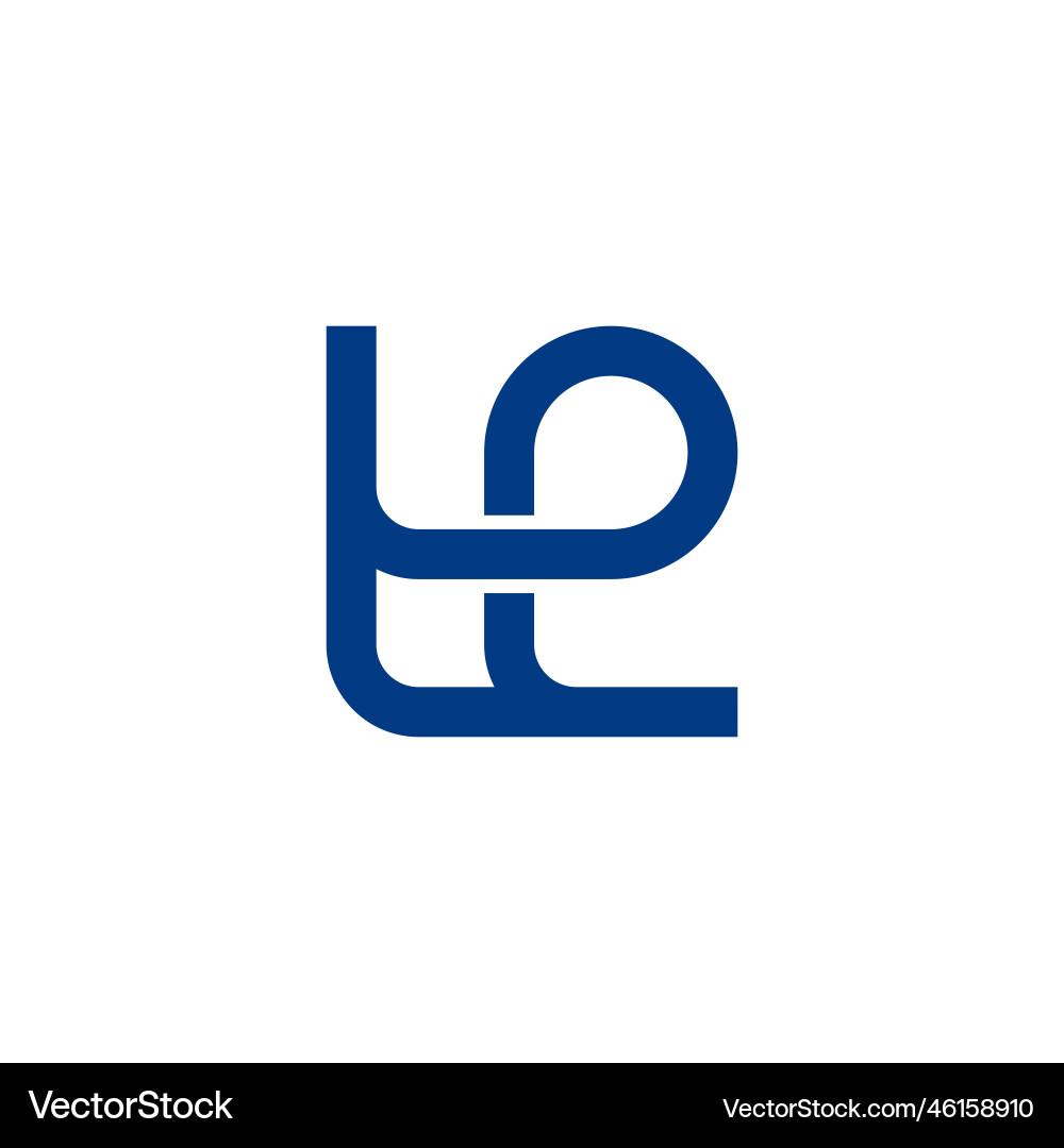Letter te simple loop geometric logo Royalty Free Vector