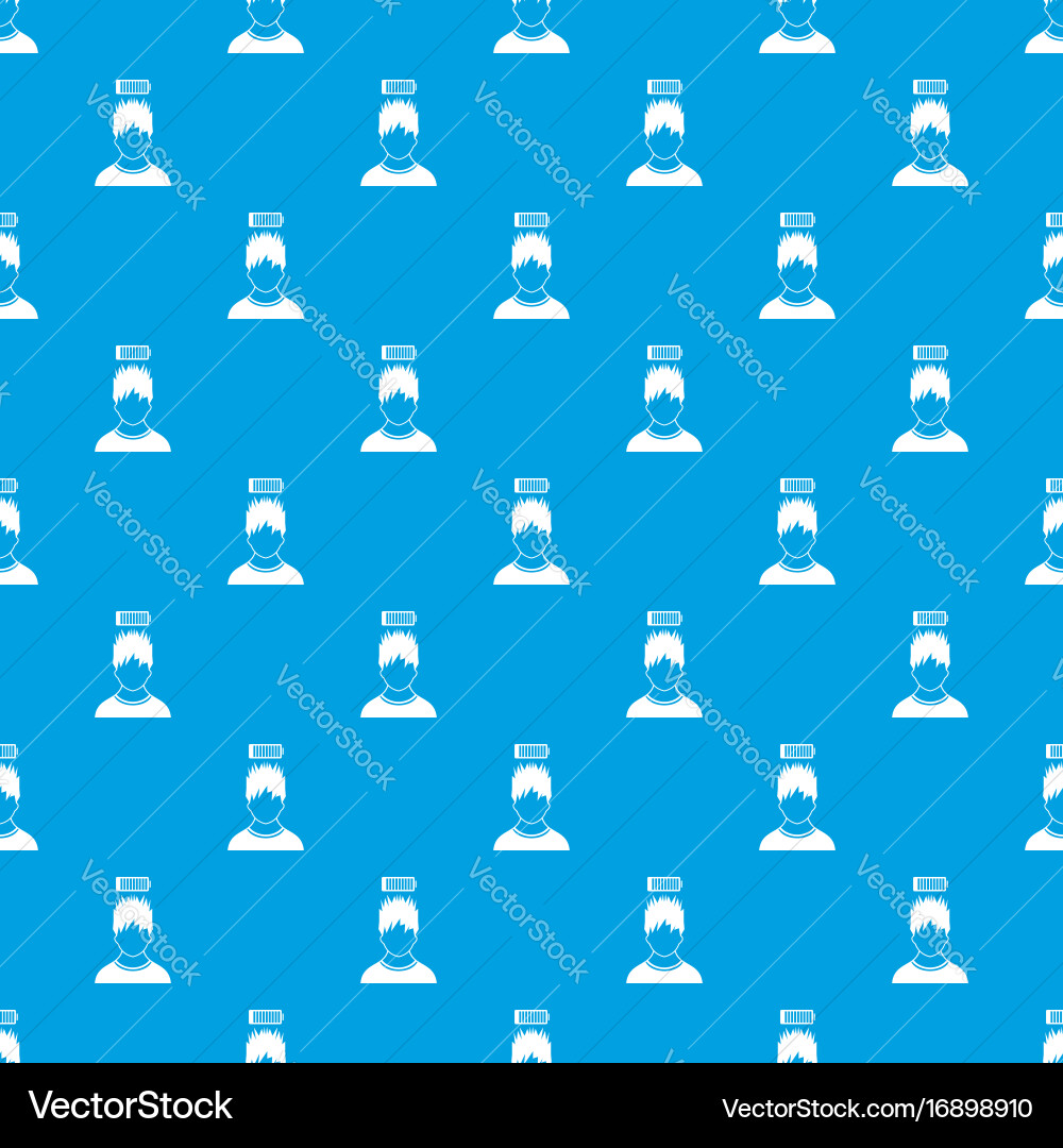 Man with low battery over head pattern seamless vector image