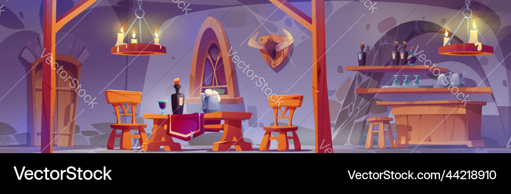 Medieval tavern cartoon Medieval tavern cartoon vector image