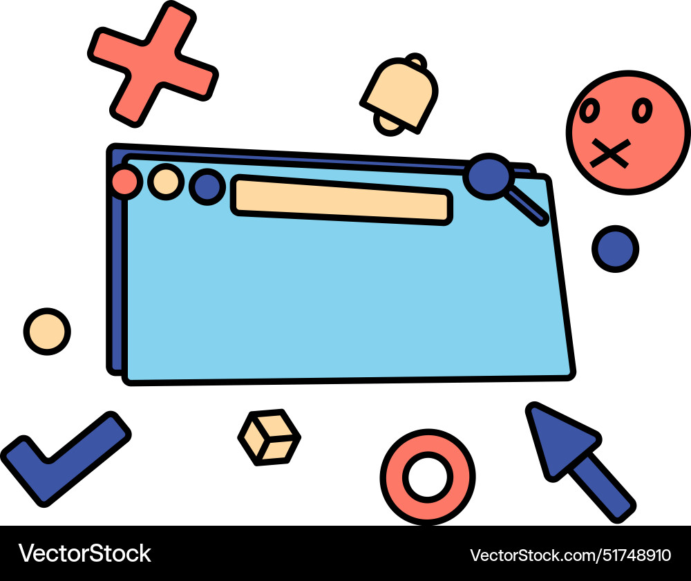 Minimalist of browser window with colorful Vector Image