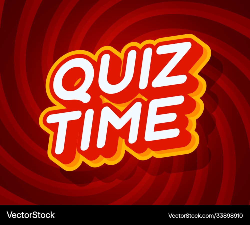 Quiz Time - Retro Text Effect vector image