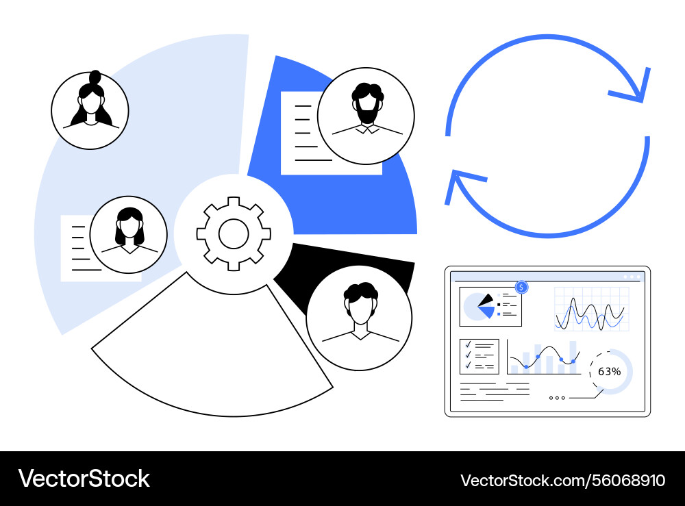 Team collaboration and workflow integration Team collaboration and workflow integration vector image