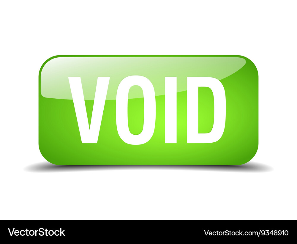 Void green square 3d realistic isolated web button Vector Image